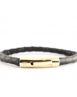 Black Python Bracelet with 18kt Gold Clasp
